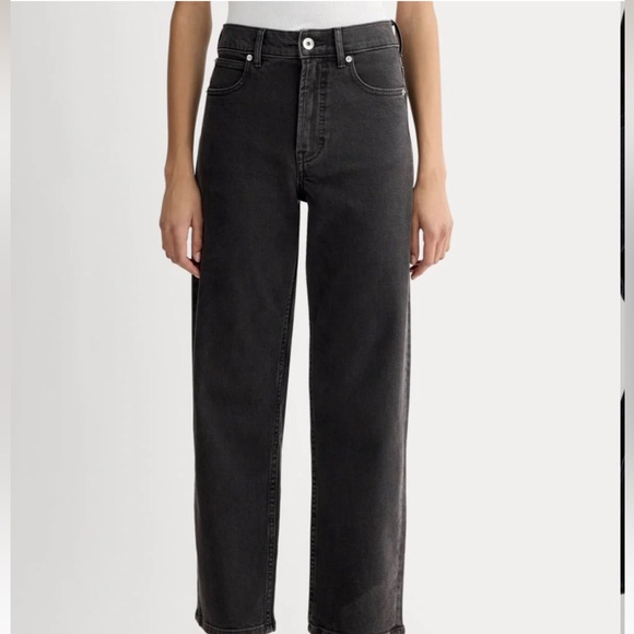 Everlane Denim - Everlane Washed Black Straight-Leg High-Rise Jeans